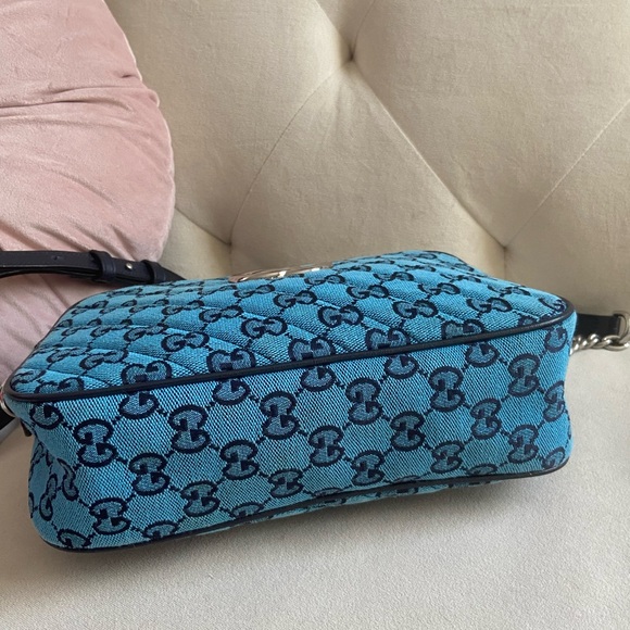 Gucci GG Marmont Small Blue Bag - Picture 4 of 10